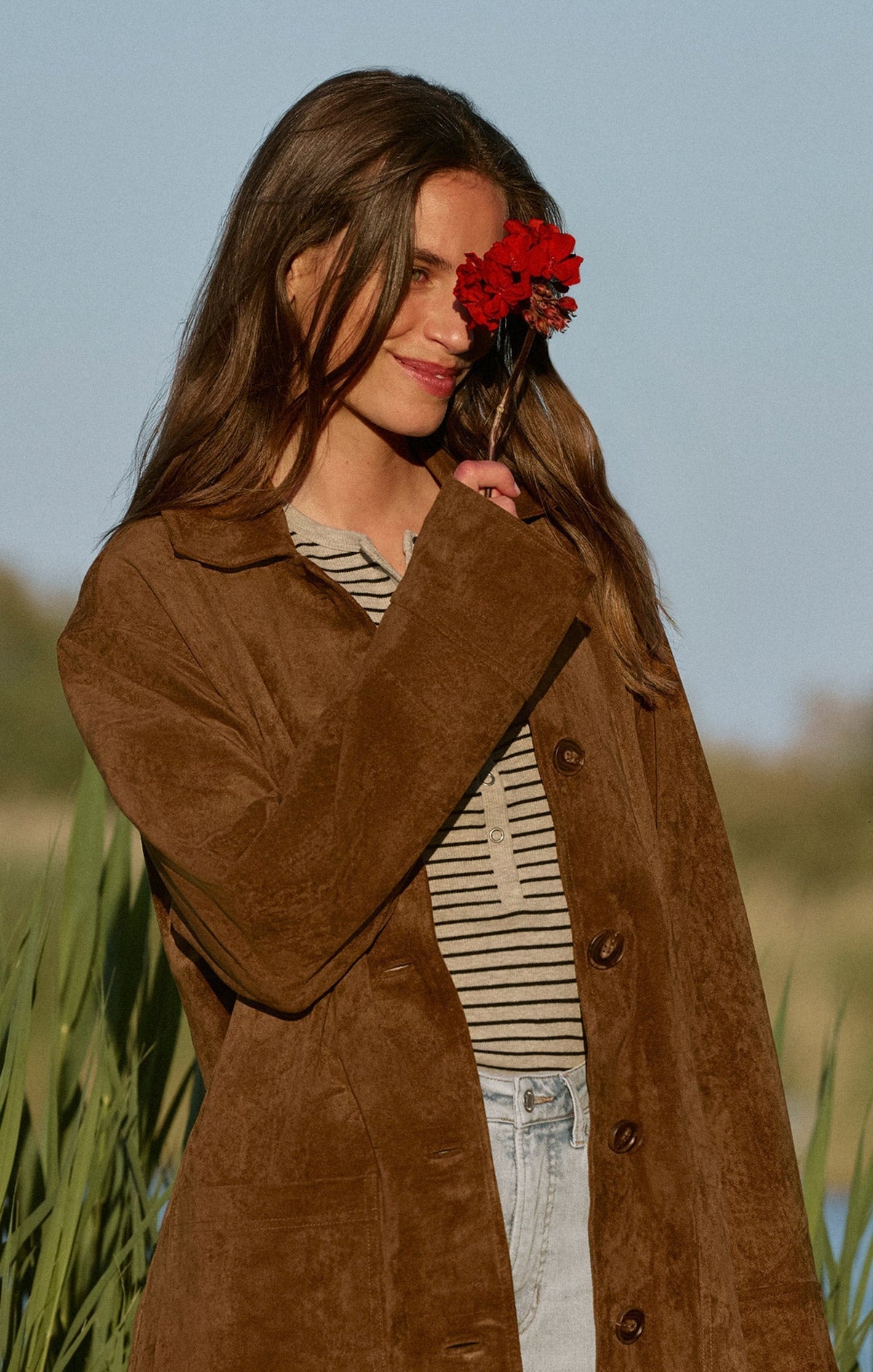 Decker Faux Suede Chore Coat