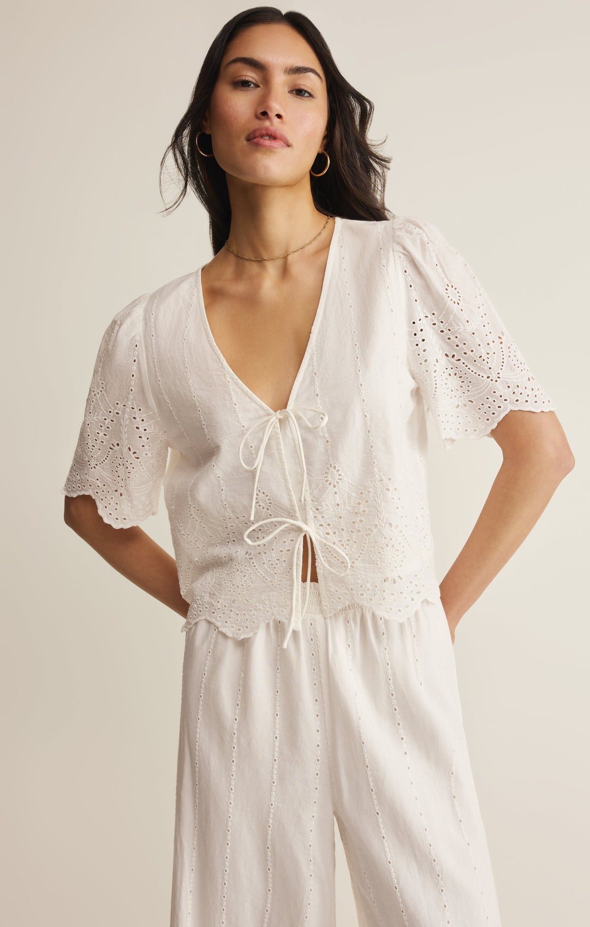 Oceanside Embroidered Top
